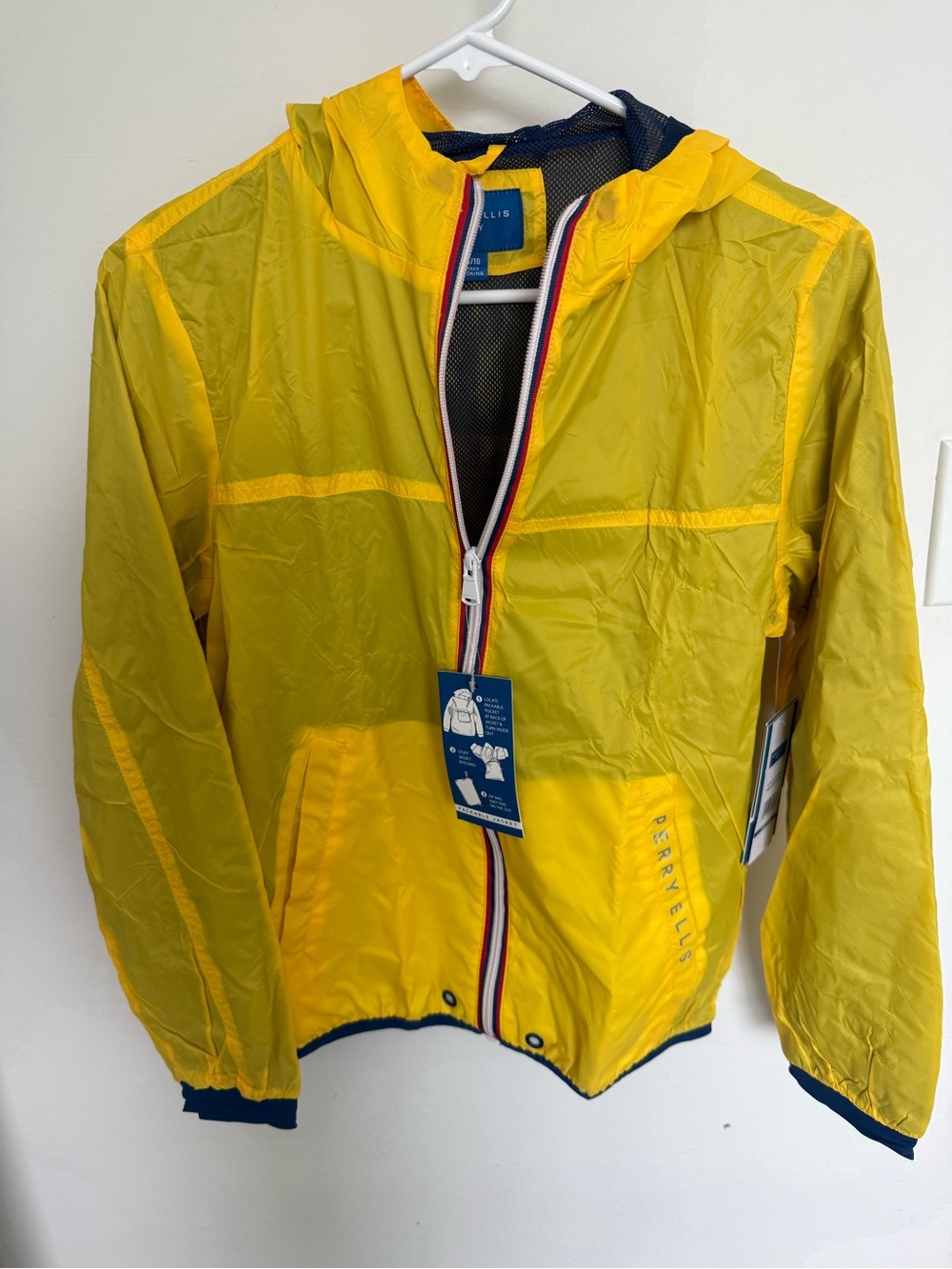 Perry Ellis Bright Yellow Hooded Kids Windbreaker